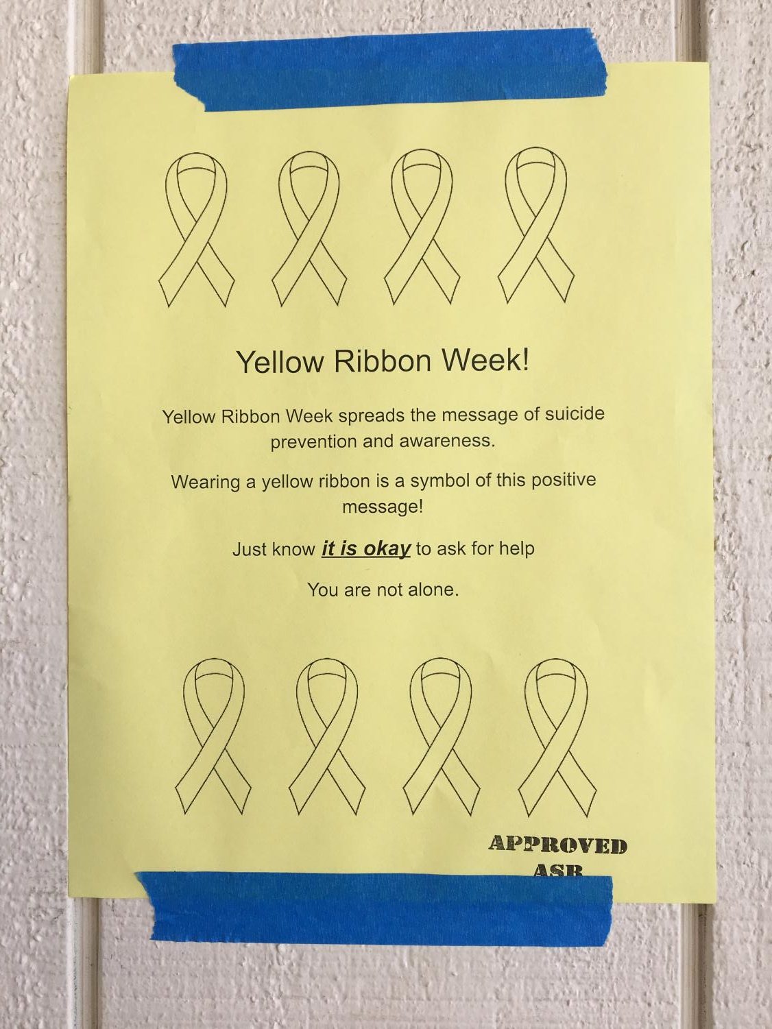 Suicide prevention day wear yellow